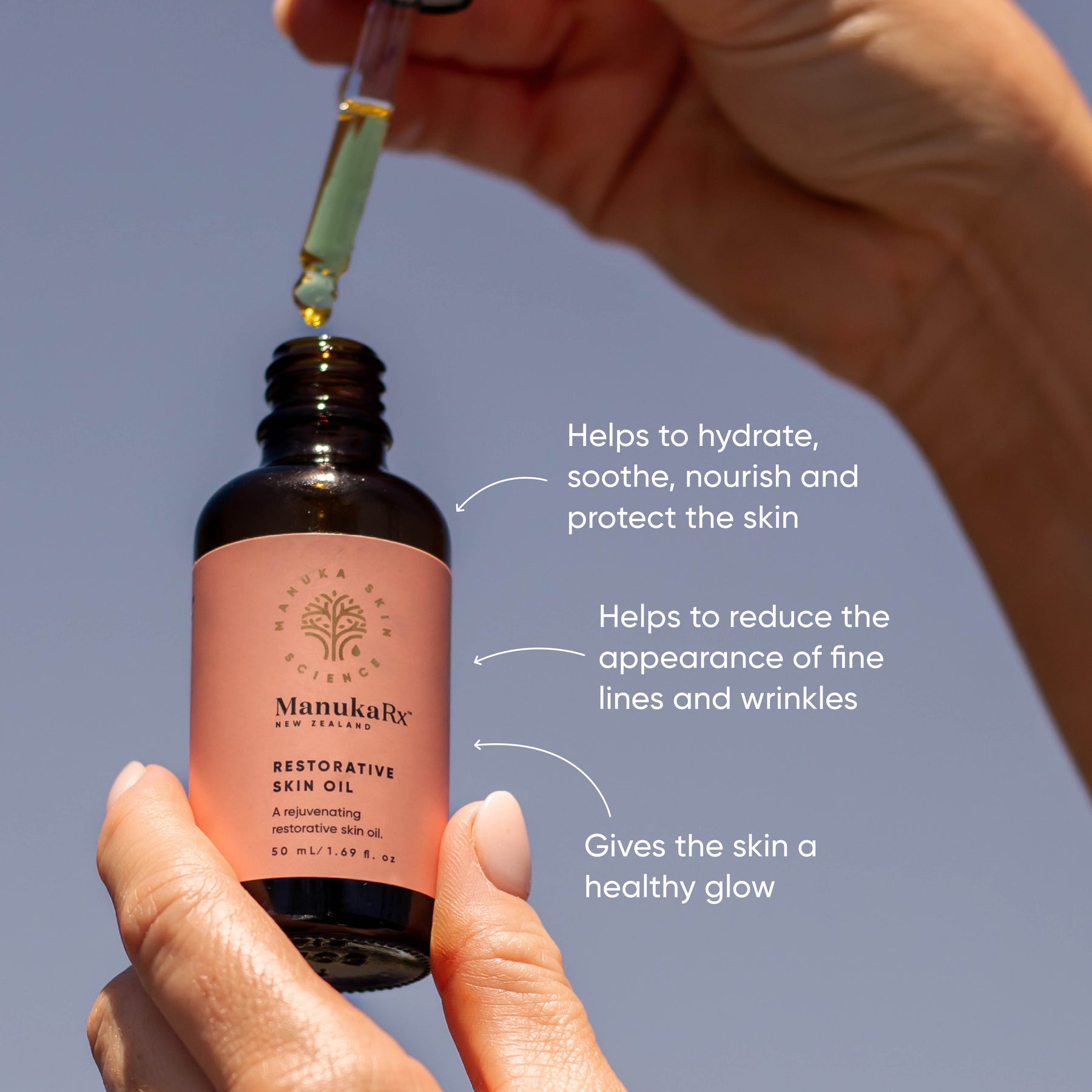 ManukaRx Restorative Skin Oil product benefits list
