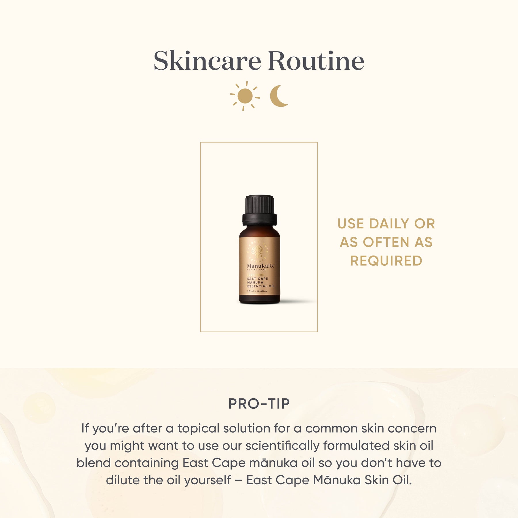 ManukaRx East Cape Mānuka Oil [100% Pure] Skincare Routine information tip